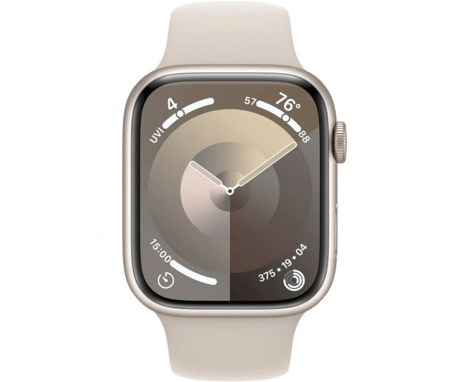 Apple Watch Series 9 GPS 41mm Starlight Aluminum Case w. Starlight Sport Band - M/L (MR8U3)